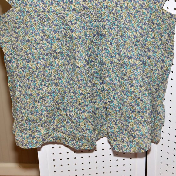 Plus Size XXL Old Navy Ditsy Floral Cotton Pleated Short Cap Sleeve Blouse Top - Picture 3 of 13